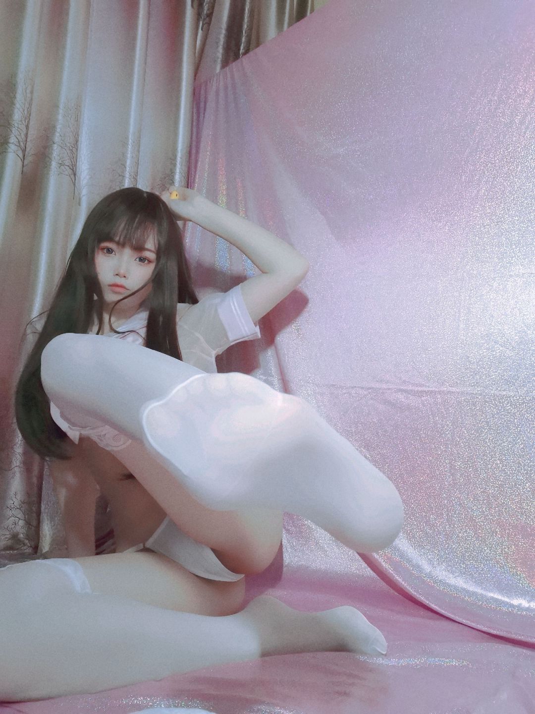 七月喵子–粉嫩水手服插图1
